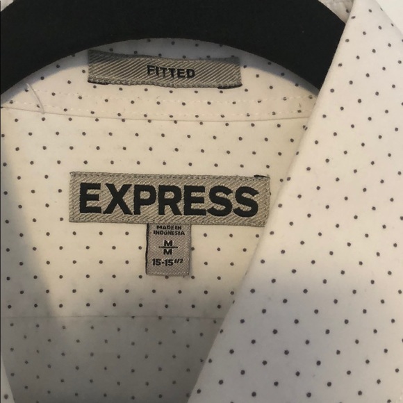 Express Dress Shirt-white with dark brown dots - Picture 2 of 5